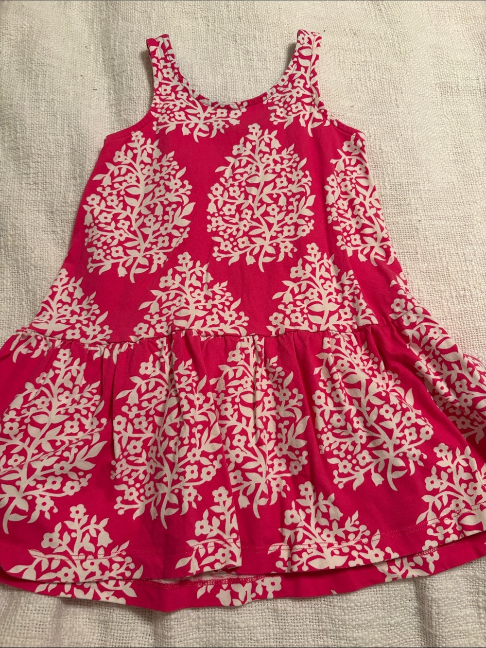 Mini Boden Girl’s Pink & White Floral Tank Dress size 3-4
